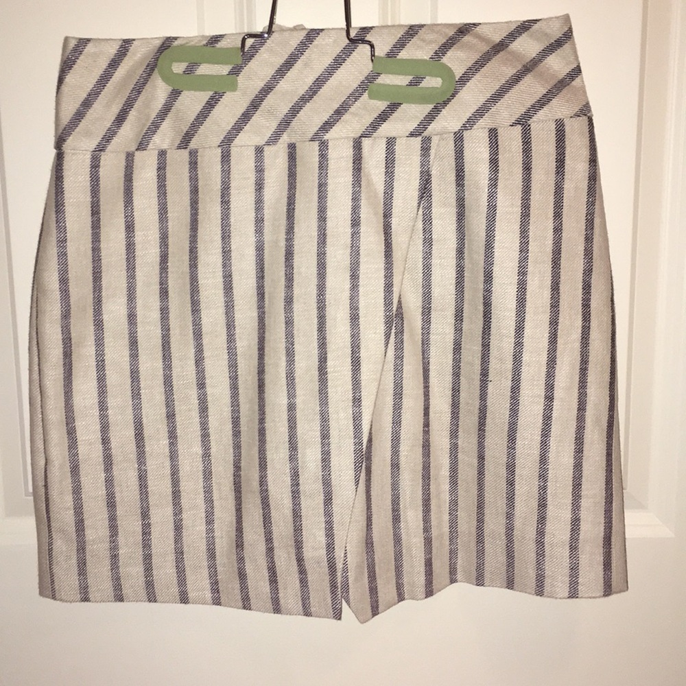 J.Crew White and navy striped skirt